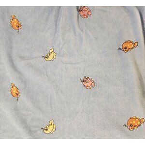 Fleece Fabric Whimsical Embroidered Fish Patterned Crafting Material for Sewing